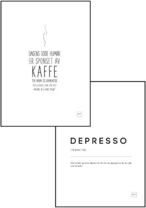 kaffe og depresso poster