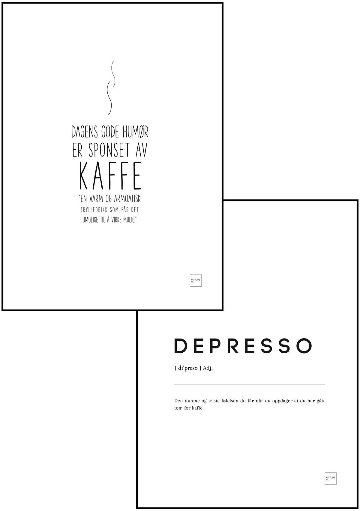 KAFFE + DEPRESSO POSTER SETT