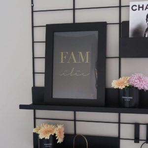 Familie med gullprint poster