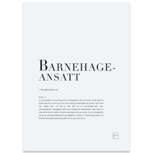 Barnehageansatt kort