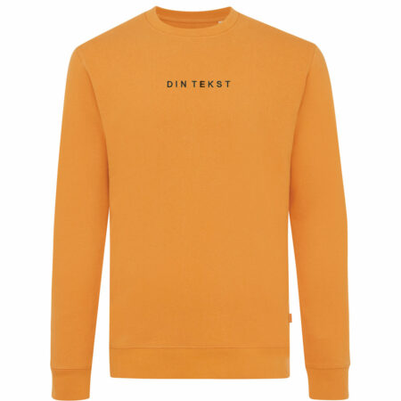 Oransje genser med egen tekst