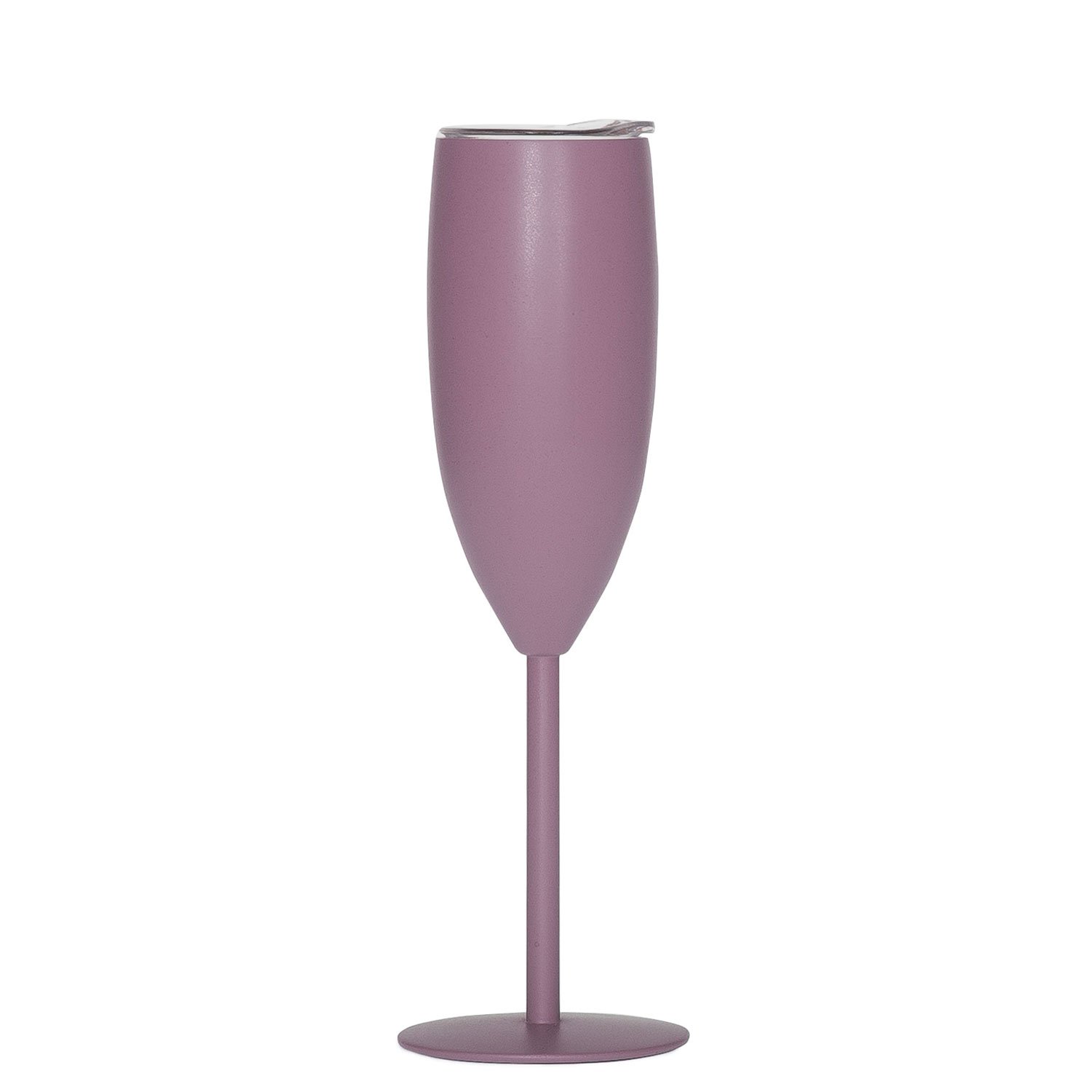 Mørk lilla termo-champagneglass uten tekst