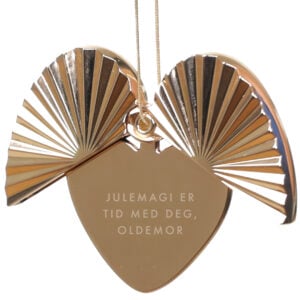 Personlig julepynt med tekst til oldemor