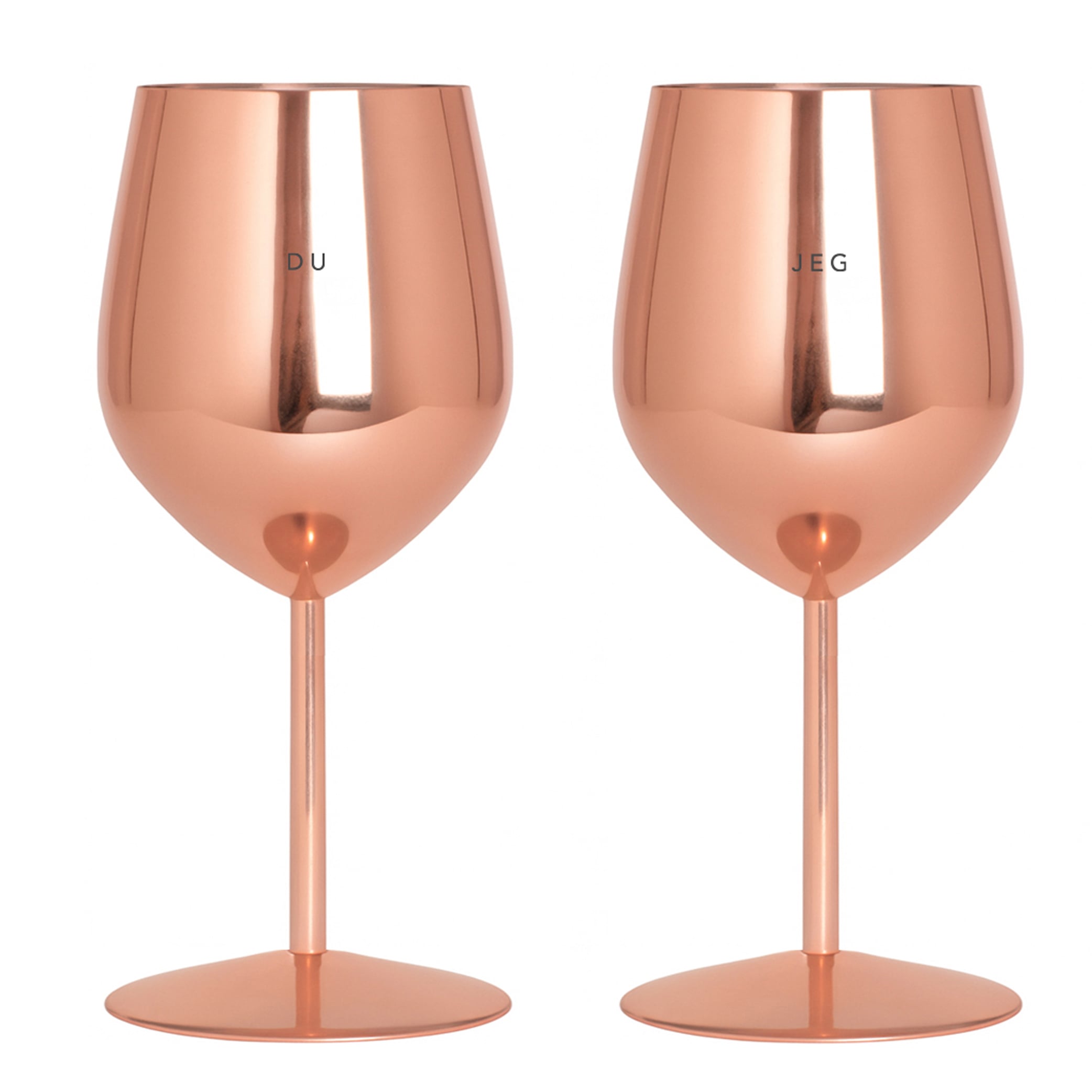 Du og jeg roségull vinglass sett Du og jeg roségull vinglass sett