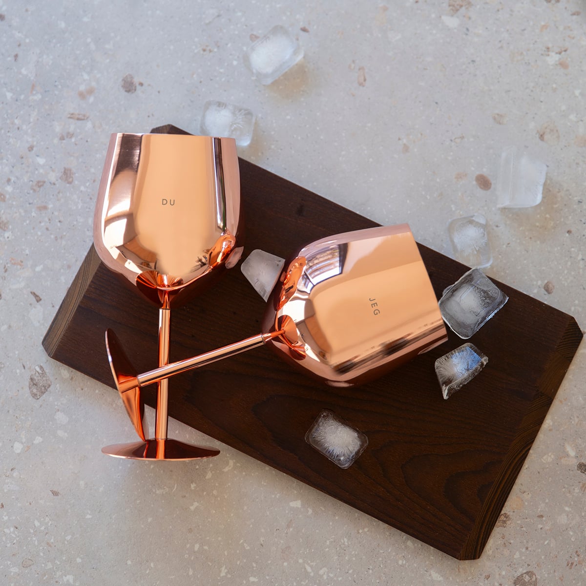 Du og jeg roségull vinglass sett Du og jeg roségull vinglass sett